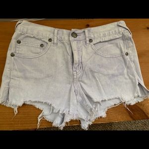 Free People Lilac Cutoff Denim Shorts